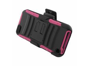 For iPod Touch 5th Gen Armor Hybrid Stand Holster Case Black/Hot Pink For iPod Touch 5th Gen Armor Hybrid Stand Holster Case Black/Hot Pink