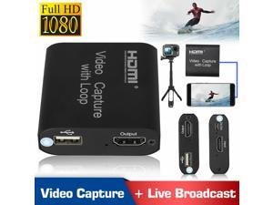 1080p 60fps HDMI Video Digtal Capture Card Recorder for Meeting Streaming Game
