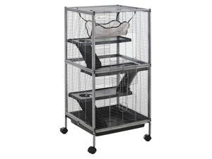 Rolling Small Animal Cage Pet Play House w/ Platform Ramp Rolling Small Animal Cage Pet Play House w/ Platform Ramp