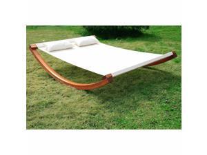 Double Rocking Hammock Swing Chair Sun Lounger w/ Curved Wood Stand Outdoor Yard Double Rocking Hammock Swing Chair Sun Lounger w/ Curved Wood Stand Outdoor Yard
