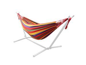 9Ft Double Hammock for Travel Beach Yard Outdoor Camping - Red LVINGbasics™ 9Ft Double Hammock for Travel Beach Yard Outdoor Camping - Red LVINGbasics™