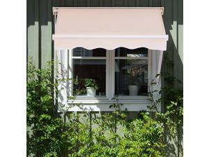 4x2ft Retractable Window Door Awning Po Canopy Outdoor Cream White 4x2ft Retractable Window Door Awning Po Canopy Outdoor Cream White