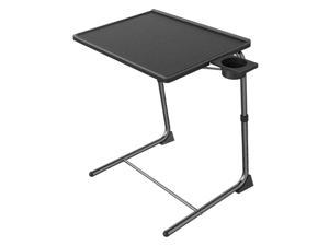 Foldable TV Tray Table with Adjustable Legs and 3 Tilt Angles for Working or Lei