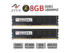ZVVN 16GB Kit (2x 8GB) DDR3 1866(PC3 14900) 1.5V PC RAM Desktop Computer Memory 240Pin Black Model 3U8H18C11ZV02