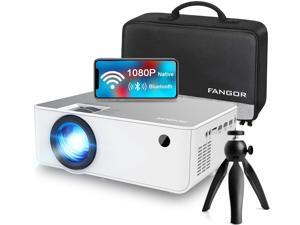 FANGOR F-506 1080P HD Projector, 230" Portable WiFi Bluetooth  Projector with Tripod, Compatible with TV Stick, HDMI, VGA, USB, Laptop, iOS & Android