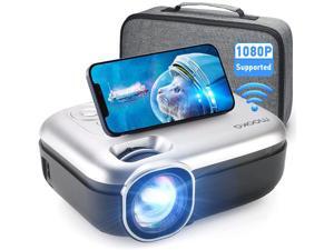 MOOKA RD823 WiFi Projector 7500L, 1080P Full HD Supported 200" Video Projector, Movie Home Theater for TV Stick, Video Games, HDMI/USB/AUX/AV/PS4, iOS Android Smartphone Screen, Carrying Bag