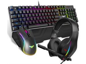 HAVIT Wired Mechanical Keyboard Mouse Headset Kit Blue Switch Keyboards Gaming Mouse & RGB Headphones for Laptop Computer PC Games HAVIT Wired Mechanical Keyboard Mouse Headset Kit Blue Switch Keyboards Gaming Mouse & RGB Headphones for Laptop Computer PC Games