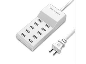 USB Charger, 10 Ports Charging Station (40W/10A) Multi Port USB Charger Hub Tablets & Multiple USB Devices