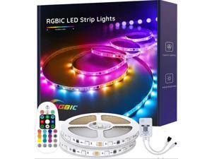 Osunlin RGBIC LED Strip Lights, Color Changing LED Lights, App Control via Bluetooth, Smart Segmented Control, Multiple Scene Modes & Enhanced Music Mode for Bedroom, Room, Party(32.8ft)