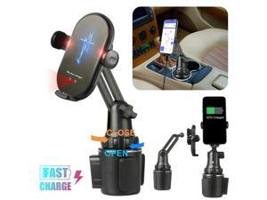 Adjustable Car Cup Holder Qi Wireless Charger Phone Mount Fast Charging Ston Adjustable Car Cup Holder Qi Wireless Charger Phone Mount Fast Charging Ston