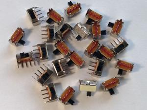 25 Pcs On/Off SPDT Right Angle Mini Slide Switch SK12D07VG3 1P2T 3-pin 2mm Pitch