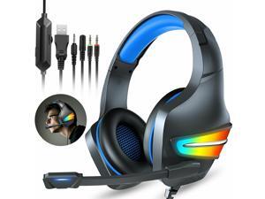 RGB LED 7.1 Surround Sound Deep Bass Gaming Headset Headphone for PS5 PS4 Switch RGB LED 7.1 Surround Sound Deep Bass Gaming Headset Headphone for PS5 PS4 Switch