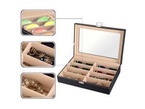 8 Slot Sunglass Organizer, PU Leather Eyeglasses Collector Display Case Storage 8 Slot Sunglass Organizer, PU Leather Eyeglasses Collector Display Case Storage