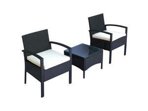 3pcs Rattan Wicker Coffee Set Indoor Outdoor Table Set All Weather w/ Cushion 3pcs Rattan Wicker Coffee Set Indoor Outdoor Table Set All Weather w/ Cushion