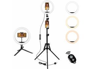 10‘‘ Selfie Ring Light with 60’’ Extendable Floor Tripod Stand for Live Stream 10‘‘ Selfie Ring Light with 60’’ Extendable Floor Tripod Stand for Live Stream
