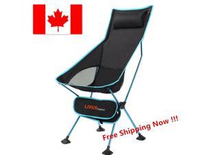 Portable High Back Camping Chair with Headrest Folding Seat for Fishing/BBQ Blue Portable High Back Camping Chair with Headrest Folding Seat for Fishing/BBQ Blue