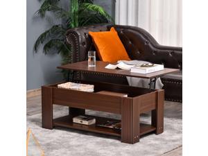 Lift Top Coffee Table w/ Hidden Storage Compartment Shelf Pop Up Table
