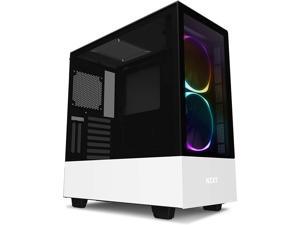 NZXT H510 Elite - CA-H510E-W1 - Premium Mid-Tower ATX Case PC Gaming Case - Dual-Tempered Glass Panel - Front I/O USB Type-C Port - Vertical GPU Mount - Integrated RGB Lighting - White/Black