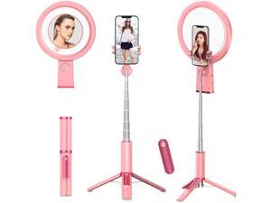 DIDAINT Selfie Stick with Light and Makeup Mirror, Rechargeable Dimmable LED Circle Ring Light, Extendable Phone Tripod Stand, Remote Shutter, All in One for Make Up Vlogging Live Streaming (Pink) … DIDAINT Selfie Stick with Light and Makeup Mirror, Rechargeable Dimmable LED Circle Ring Light, Extendable Phone Tripod Stand, Remote Shutter, All in One for Make Up Vlogging Live Streaming (Pink) …