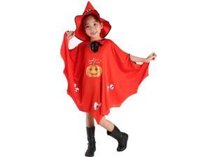 didaINT Halloween Cloak Pumpkin Skeleton Role Play Washable Cloak with Witch Hat, Suitable for Children and Girls Red didaINT Halloween Cloak Pumpkin Skeleton Role Play Washable Cloak with Witch Hat, Suitable for Children and Girls Red