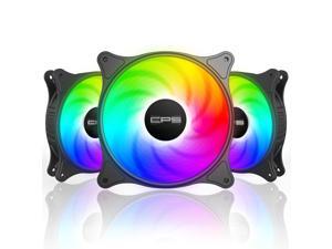 Silent RGB LED Case Fan 120mm High Performance Adjustable Colorful Light Cooling Cooler for Gaming Computer Case,3 Packs