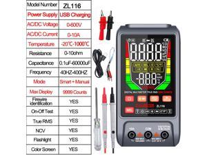 New 9999 Counts Smart Multimeter DC AC Current Voltage Multimetro Digital Profesional NCV True RMS Capacitance Temp Ohm TesterZL116 Tool kits