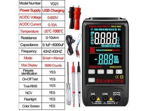 New 9999 Counts Smart Multimeter DC AC Current Voltage Multimetro Digital Profesional NCV True RMS Capacitance Temp Ohm TesterYD21 Tool kits