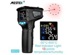 Digital Infrared Thermometer Laser Temperature Meter Non-contact 800 Degree  Or 1472Fahrenheit Pyrometer IR Termometro Color LCD(T400) 