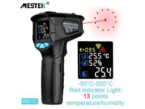 Digital Infrared Thermometer Laser Temperature Meter Noncontact 800 Degree Or 1472Fahrenheit Pyrometer IR Termometro Color LCDIR01C