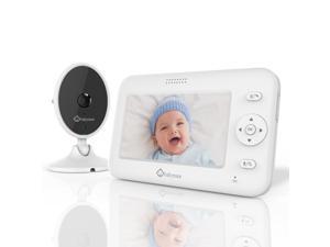 BabyNurs Video Baby Monitor with Camera and Audio, 4.3" Baby Monitor with Night Vision, 1000ft Range, 1800mAh High Capacity, Two-Way Talk, VOX Mode, 5 Lullabies, Auto Wake-up, Zoom, Thermal Monitor