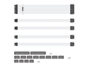 PC Build Customization Mod Sleeve Extension ATX Power Supply Braided Cable Wire Kit/Set 18AWG ATX/ Extra-Sleeved 24-PIN/8-pin PCI-E (6+2, 4+4) with Combs for CPU GPU PSU, Crystal White PC Build Customization Mod Sleeve Extension ATX Power Supply Braided Cable Wire Kit/Set 18AWG ATX/ Extra-Sleeved 24-PIN/8-pin PCI-E (6+2, 4+4) with Combs for CPU GPU PSU, Crystal White