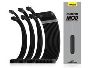 7 Pieces Custom Power Supply Cable for Micro and Full ATX Motherboard with 24 Pieces Comb Set