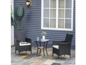 3pcs Garden Wicker Bistro Set Outdoor Furniture All Weather Coffee Table 3pcs Garden Wicker Bistro Set Outdoor Furniture All Weather Coffee Table