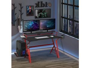 Computer PC Table Gaming Desk with 2 Monitor Stand Cup Holder Computer PC Table Gaming Desk with 2 Monitor Stand Cup Holder