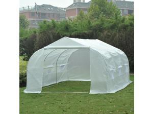 15'x10'x7' Heavy Duty Walk-in Tunnel Greenhouse Garden Warm House White 15'x10'x7' Heavy Duty Walk-in Tunnel Greenhouse Garden Warm House White