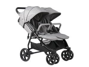 Side by Side Double Stroller for Toddlers with Adjustable Backrest Canopy Side by Side Double Stroller for Toddlers with Adjustable Backrest Canopy