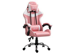 Racing Gaming Chair w/ Lumbar Support, Office Gamer Recliner, Pink Racing Gaming Chair w/ Lumbar Support, Office Gamer Recliner, Pink