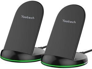 Yootech [2 Pack] Wireless Charger Qi-Certified 10W Max Wireless Charging Stand Compatible with iPhone 13/13 Pro/13 Mini/13 Pro Max/12/SE 2020/11 Galaxy S21/S20/Note 10/S10 Plus(No AC Adapter)
