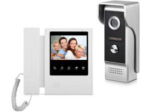 AMOCAM Video Door Phone System, 4.3 Inches Touch Monitor Wired Video Intercom Doorbell Kits, IR Night Vision Camera Door Intercom, Doorphone Telephone Style for Home Video Surveillance AMOCAM Video Door Phone System, 4.3 Inches Touch Monitor Wired Video Intercom Doorbell Kits, IR Night Vision Camera Door Intercom, Doorphone Telephone Style for Home Video Surveillance