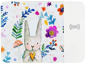 Wireless Charging Mouse Pad,Qi Certified Wireless Charger,Fashion Mouse Pad,2 in 1 Charge,Quick Charge,All-in-one for iPhone & Samsung,etc,Qi Charger Applicable (A Rabbit with Heart) Wireless Charging Mouse Pad,Qi Certified Wireless Charger,Fashion Mouse Pad,2 in 1 Charge,Quick Charge,All-in-one for iPhone & Samsung,etc,Qi Charger Applicable (A Rabbit with Heart)