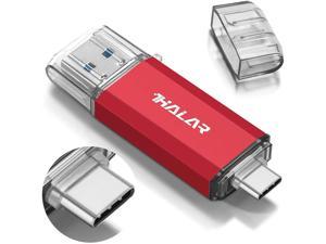 THKAILAR 128GB 256GB 512GB USB-C Flash Drive High Speed USB 3.0 Thumb Drive C for External Storage Data, Memory Stick–Compatible with Samsung, Mac Pro, Laptops,Tablets, PC(128GB Red)
