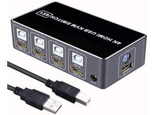 4K Ultra HD KVM Switcher,HDMI KVM Switch USB 4 Port 4K,Sharing Stable USB HDMI for Mouse Keyboard Hub 4 Port 4K Ultra HD KVM Switcher,HDMI KVM Switch USB 4 Port 4K,Sharing Stable USB HDMI for Mouse Keyboard Hub 4 Port
