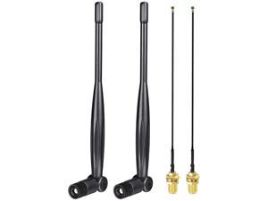Pack of 4 Eightwood WiFi Antenna 5dBi 2.4GHz 5.8GHz Dual Band RP-SMA Male Antennas MHF4 to RP-SMA Female Pigtail Cable 6 inches for Desktop Laptop NGFF M.2 WiFi Card Wireless Adapter