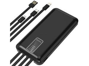 All-in-one Build in 4 Plugs Power Bank 10000mAh Provides Charging to 4 Devices at The Same time Quick Charge Cell Phone Tablet Bluetooth Speaker Headphone etc. (10000mAh Black) All-in-one Build in 4 Plugs Power Bank 10000mAh Provides Charging to 4 Devices at The Same time Quick Charge Cell Phone Tablet Bluetooth Speaker Headphone etc. (10000mAh Black)
