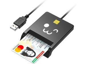 USB CAC Smart Card Reader, DOD Military USB Common Access CAC Smart Card Reader, Compatible with Windows, Mac OS, Linux