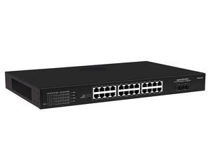24 Port Plug and Play Gigabit PoE+ Switch with 2 Gigabit SFP Uplink Ports, Up to 30W Per Port, Total Budget 320W, 803.af/at Compliant, Rack Mount, Unmanaged 24 Port Plug and Play Gigabit PoE+ Switch with 2 Gigabit SFP Uplink Ports, Up to 30W Per Port, Total Budget 320W, 803.af/at Compliant, Rack Mount, Unmanaged