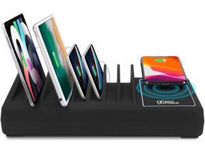 10 Port 90W USB Type-A USB-C Fast Charging Station Organizer with 10W Qi Wireless Charging Dock - Compatible with Apple iPhone, iPad, Smartphone, Tablet and Others 10 Port 90W USB Type-A USB-C Fast Charging Station Organizer with 10W Qi Wireless Charging Dock - Compatible with Apple iPhone, iPad, Smartphone, Tablet and Others