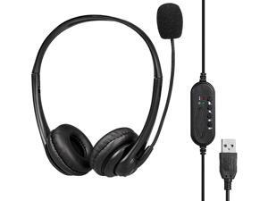Noise Cancelling USB Headset for Computer, Laptop. Headphones with Microphone for PC, Video Calling, Skype, Zoom, Business Meetings. One Button Mic Mute. Noise Cancelling USB Headset for Computer, Laptop. Headphones with Microphone for PC, Video Calling, Skype, Zoom, Business Meetings. One Button Mic Mute.