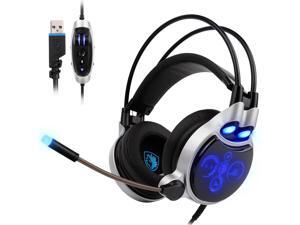 SADES SA908 Physical 7.1 Channel USB Surround Sound Stereo Gaming Headset PC Headsets Over-Ear Gaming Headphones with Microphone LED Light SADES SA908 Physical 7.1 Channel USB Surround Sound Stereo Gaming Headset PC Headsets Over-Ear Gaming Headphones with Microphone LED Light