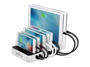 65W 7-Port USB Charging Station Organizer (White) simultaneously Charges Phones, Tablets and Wearable Devices - iPhone, iPad, Samsung Galaxy, LG, Nexus, HTC and Others 65W 7-Port USB Charging Station Organizer (White) simultaneously Charges Phones, Tablets and Wearable Devices - iPhone, iPad, Samsung Galaxy, LG, Nexus, HTC and Others